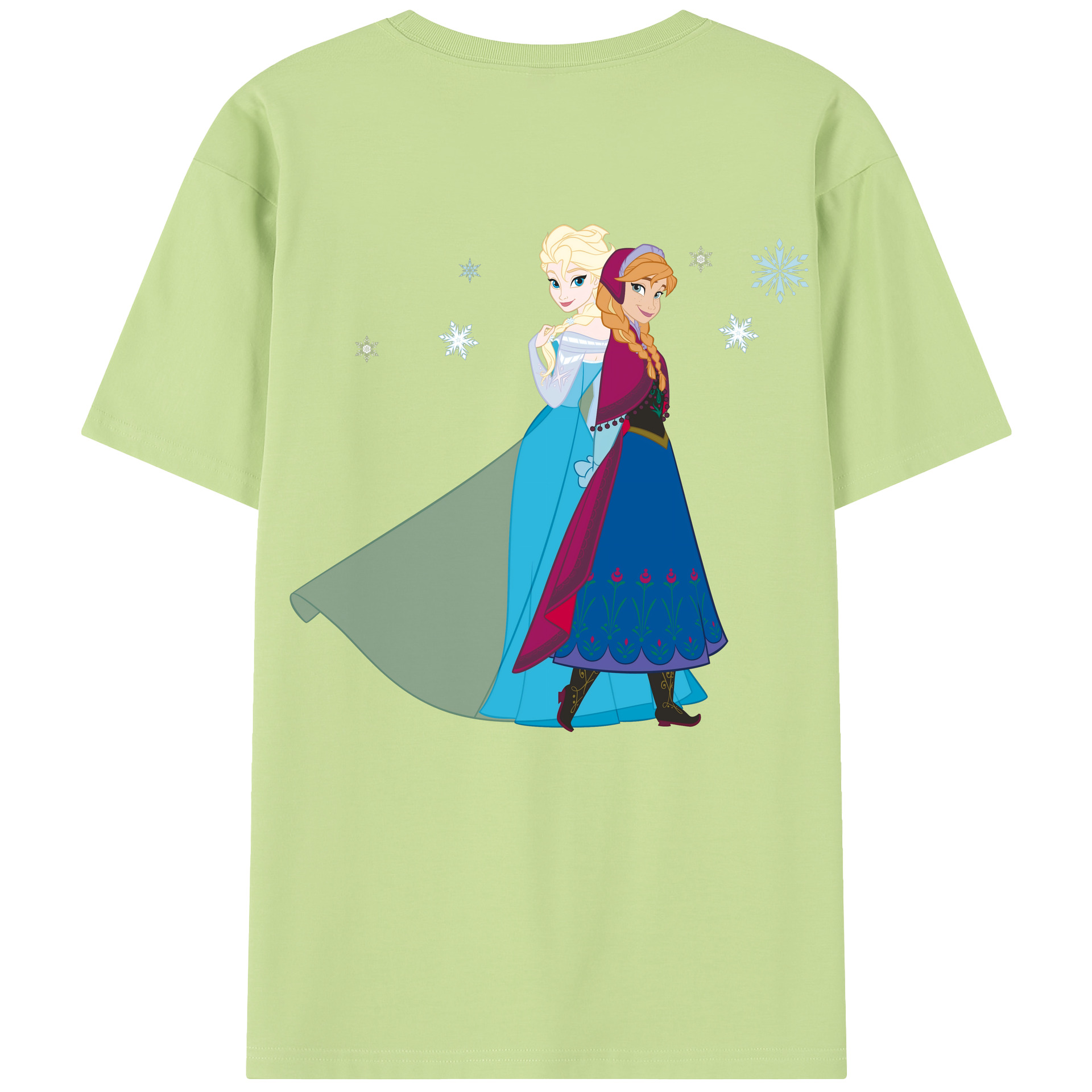 （画像用） アナと雪の女王 アンナ エルサ Frozen Anna Elsa 綿100％半袖Tシャツ（背面プリント）